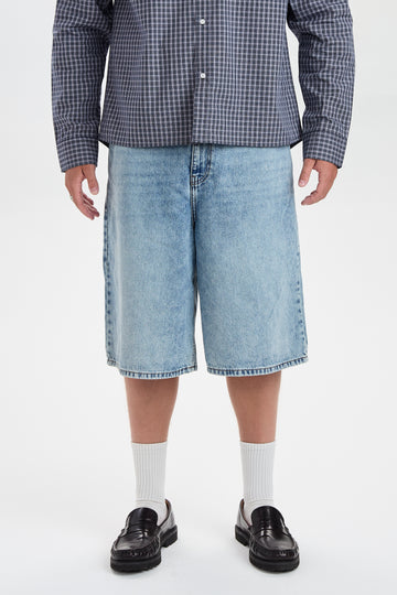 DXHarri Wide Fit Denim Shorts Blue