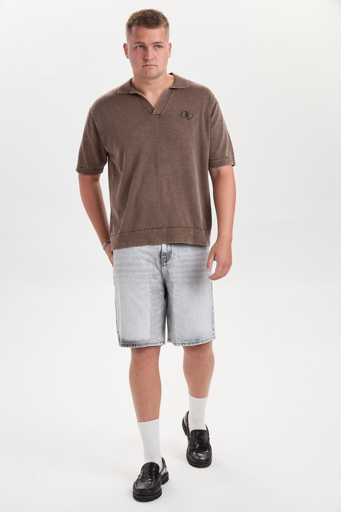 DXHektor Relaxed Fit Denim Shorts Grey