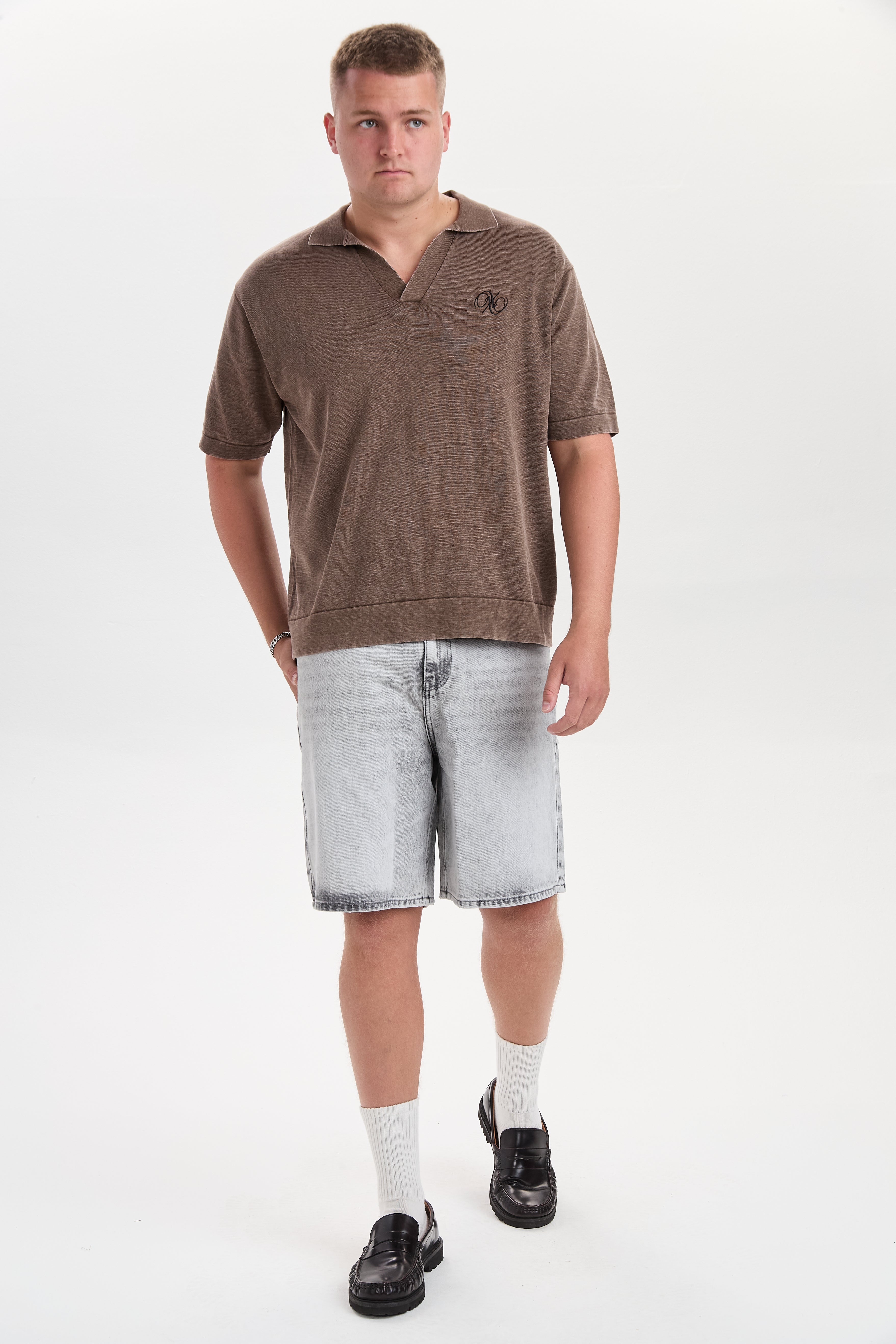 DXHektor Relaxed Fit Denim Shorts Grey