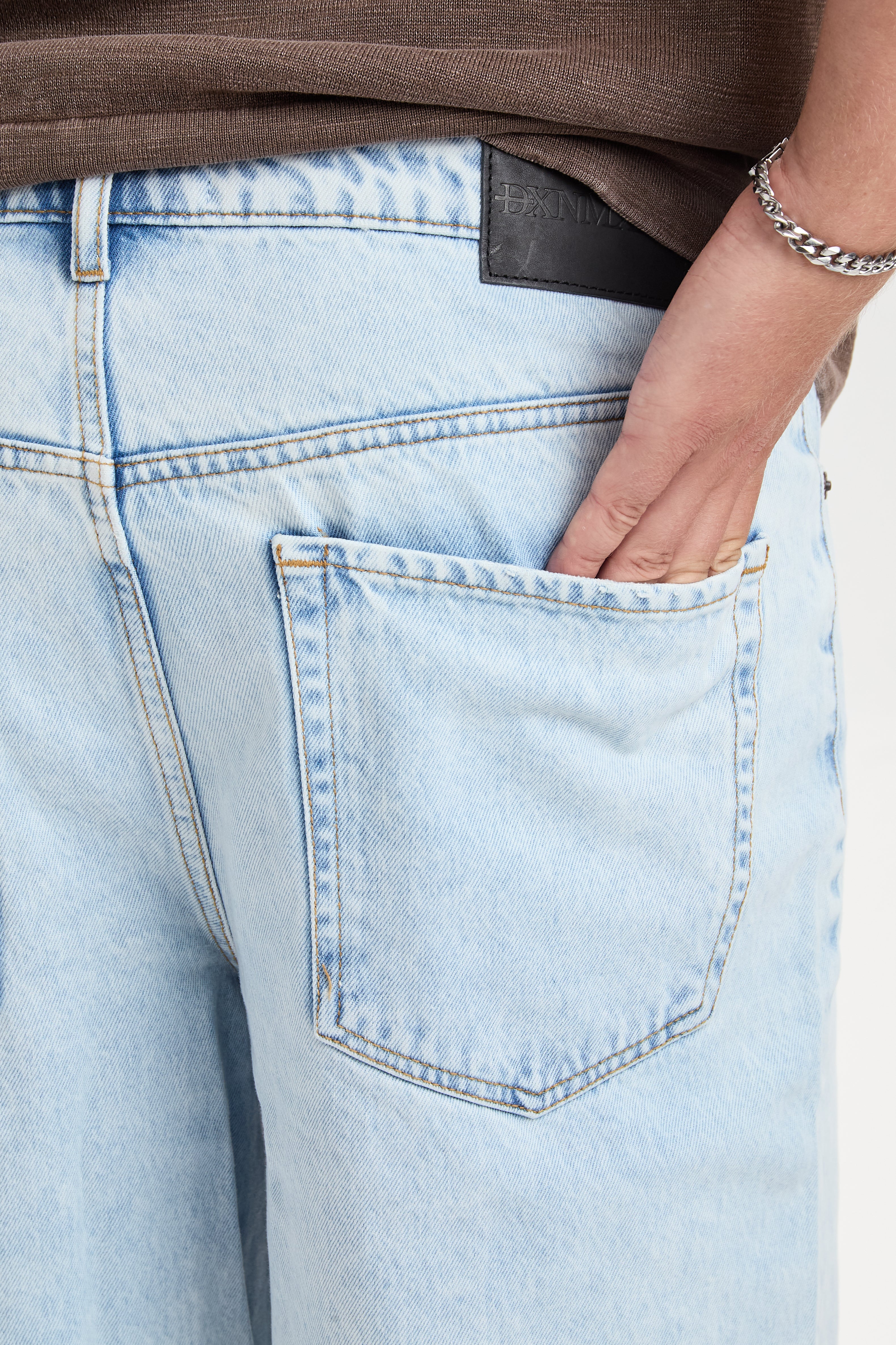 DXHektor Relaxed Fit Denim Shorts Light Blue