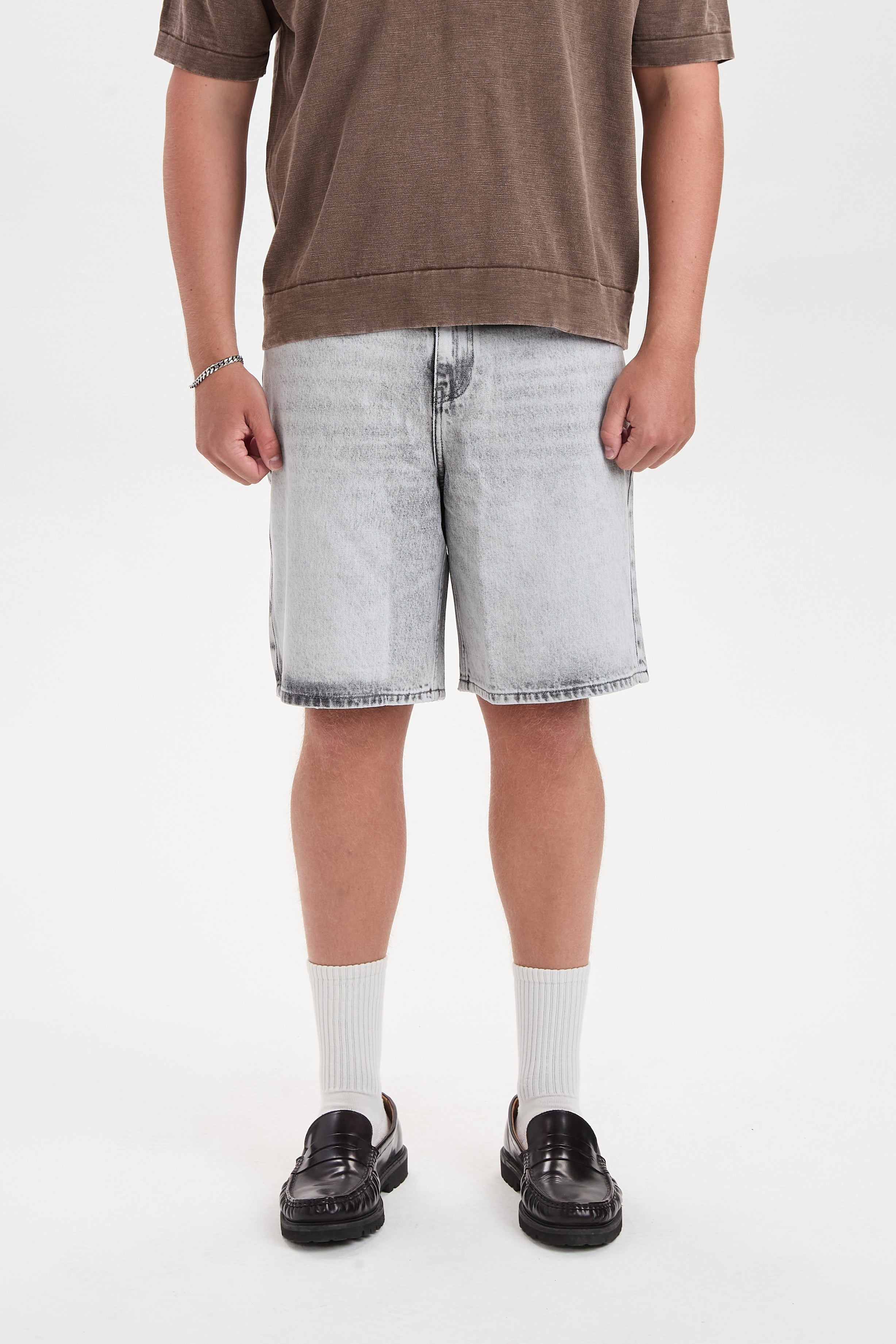 DXHektor Relaxed Fit Denim Shorts Grey